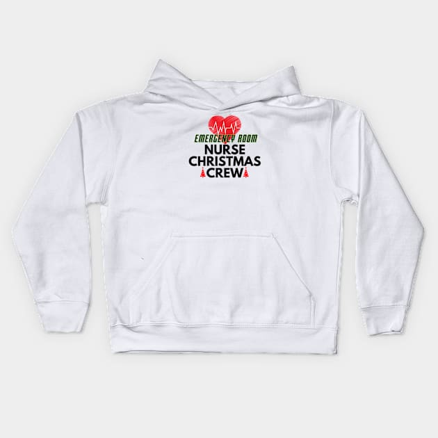 Emergency Room Nurse Christmas Crew Kids Hoodie by Mplanet